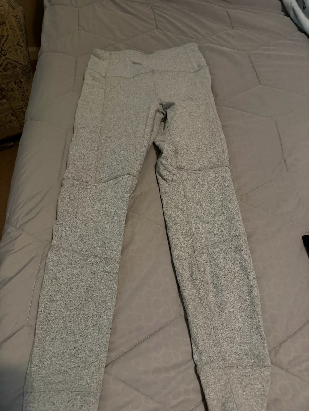 Gray Kids Athletic Leggings - Neutral Stretch Bottoms
